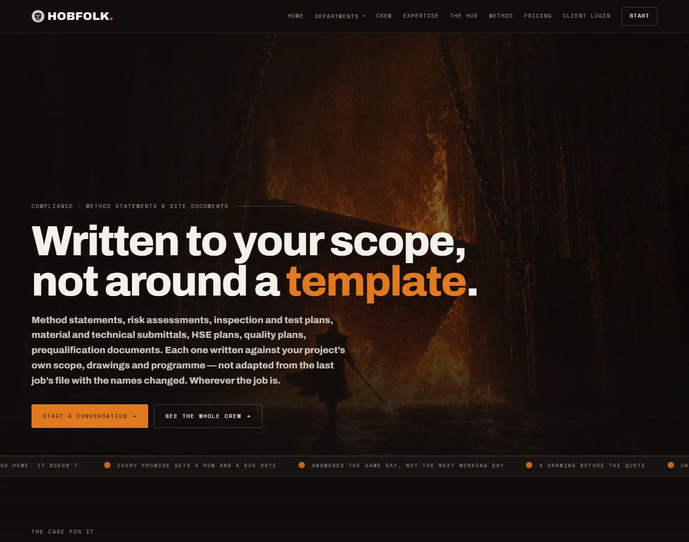 A landing page built for one live ad campaign