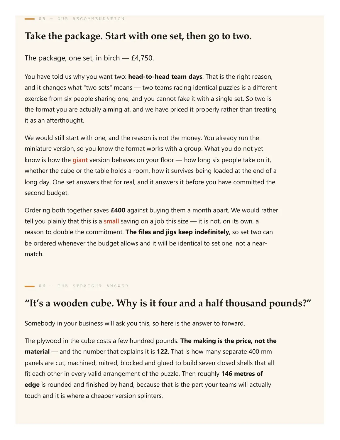 The uncomfortable question, answered on the page