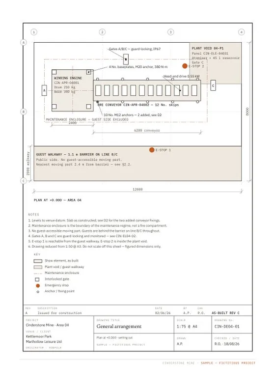 General arrangement — a page of the sample document